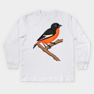 Vintage Orchard Oriole Bird Pumpkin Halloween Fall in Baltimore Kids Long Sleeve T-Shirt